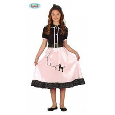 COSTUME PIN UP ANNI 50'S CARNEVALE BAMBINA VESTITO GUIRCA RETRO ABITO BIMBA