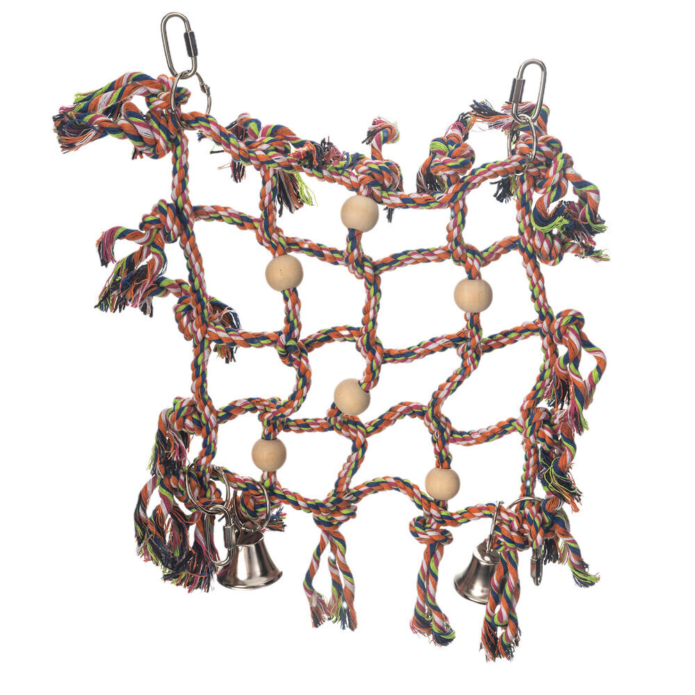 Bird Cargo Net Climbing Parrot Toy with Bells - Small