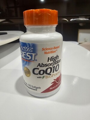 Doctor's Best CoQ10 High Absorption 100mg 120 Softgels heart & energy free shipp