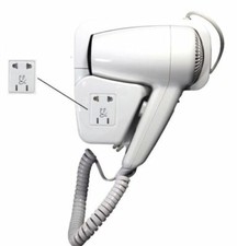 ASCIUGACAPELLI PHON FONO DA PARETE MURO ALBERGO HOTEL BAGNO ALBERGHI SPOGLIATOI