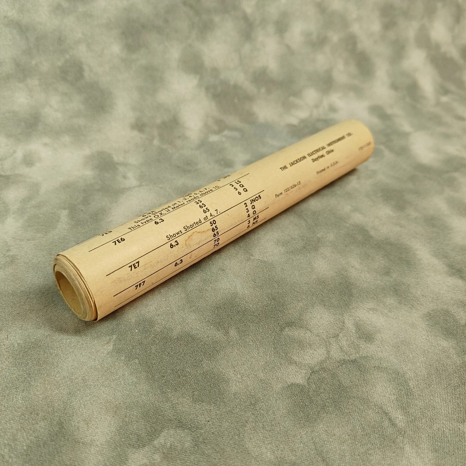 Tabla de probador de tubos Jackson vintage 📜 Dayton, Ohio - Electrónica retro Foto 3 de 4