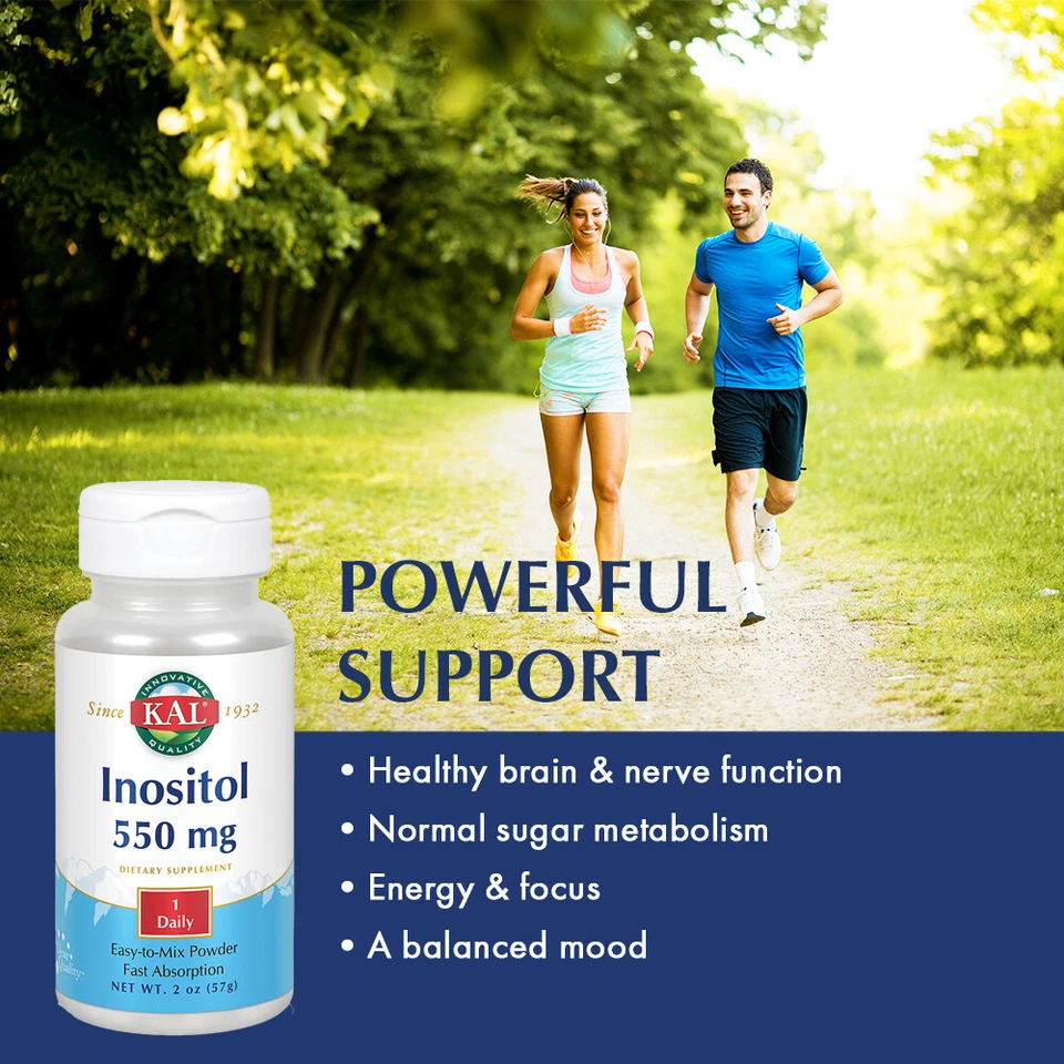Polvo de inositol KAL 550 mg | Apoyo al cerebro, sistema nervioso y estado de ánimo, saludable Foto 3 de 4