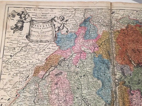 Rare 17th 18th Century Justus Danckerts Map Of Switzerland - Picture 7 of 12