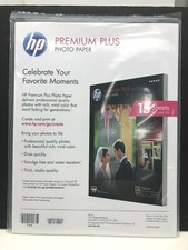 Genuine HP Premium Plus Glossy Photo Paper 15 sheets 8.5"x11" for inkjet printer