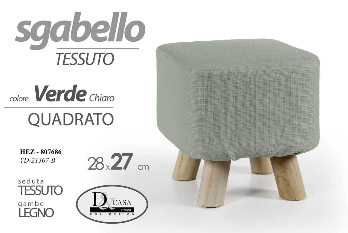 Sgabello Con Seduta Poggiapiedi Con Gambe In Legno E Velluto Grigio Chiaro Dec026301 85836510