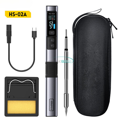 FNIRSI HS-02 Smart Electric Soldering Iron 100W 0.96'' IPS Soldering Pen Welding