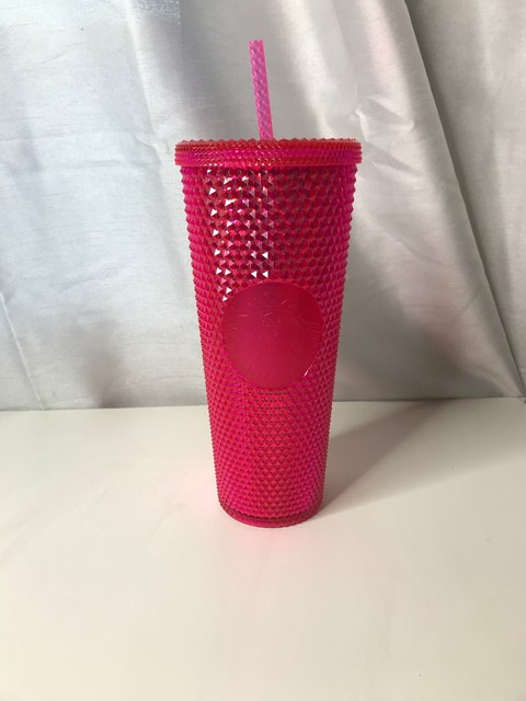 starbucks 2019 holiday studded tumbler neon pink