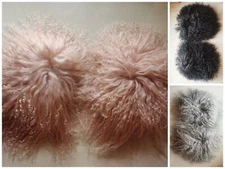 Winter Mongolia lamb Fur Cuffs Sleeves A Pair  For Jacket Coat Sweater 3colour