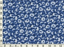Dark Blue Daisy Flowers on Dark Blue Quilting Sewing Fabric by Yard 921