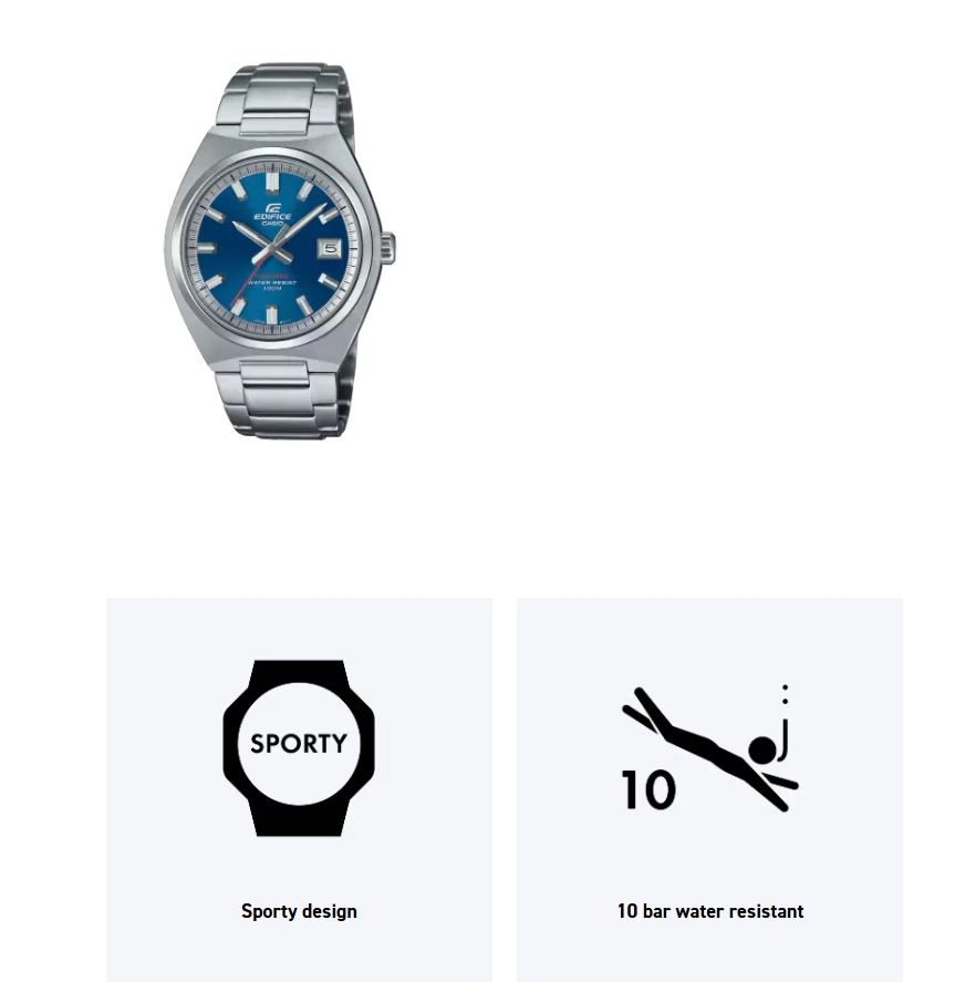 Casio Edifice EFB-109D-2AVEF  Zaffiro - Listino 129,00 euro - Immagine 3 di 3