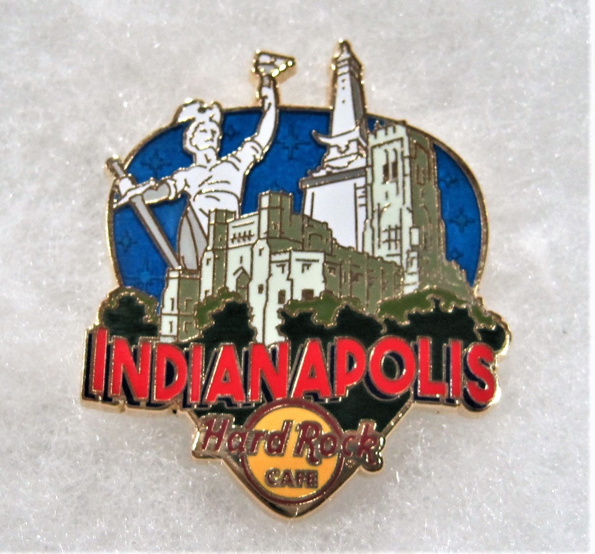 HARD ROCK CAFE INDIANAPOLIS GREETINGS FROM GUITAR PICK SERIES PIN # 97607