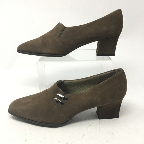 Pump Heels Booties Brown Suede 741N37 