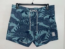 American Eagle Blue Green Swimming Trunks Drawstring Waist Men's Size Large MINT