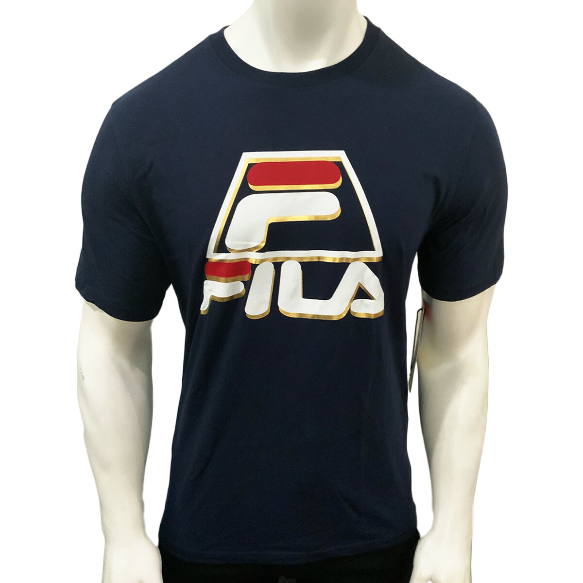 T SHIRT DA UOMO NUOVA CON ETICHETTE FILA G ICON PREZZO AL DETTAGLIO CONSIGLIATO $34 99 BLU NAVY GIROCOLLO MANICA CORTA M L