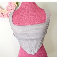 Windsor Grey/Silver Sparkle corset top size Small
