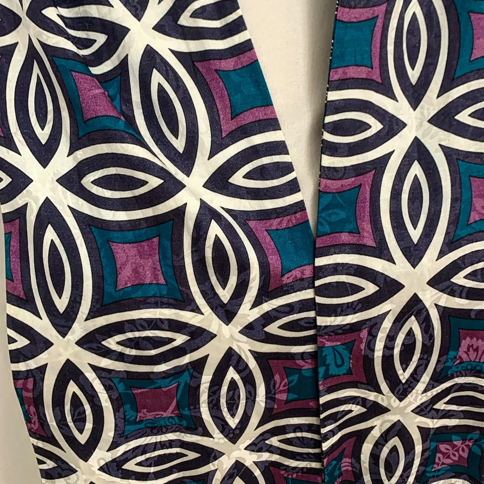 ETRO PAISLEY BOHEMIO AZUL RECTÁNGULO bufanda de seda 64/6 pulgadas HECHO EN ITALIA #a15 Foto 2 de 3