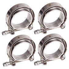 4pcs 3.5 Universal V-band Flangeclamp Kit Malefemale Turbo Exhaust Pipes