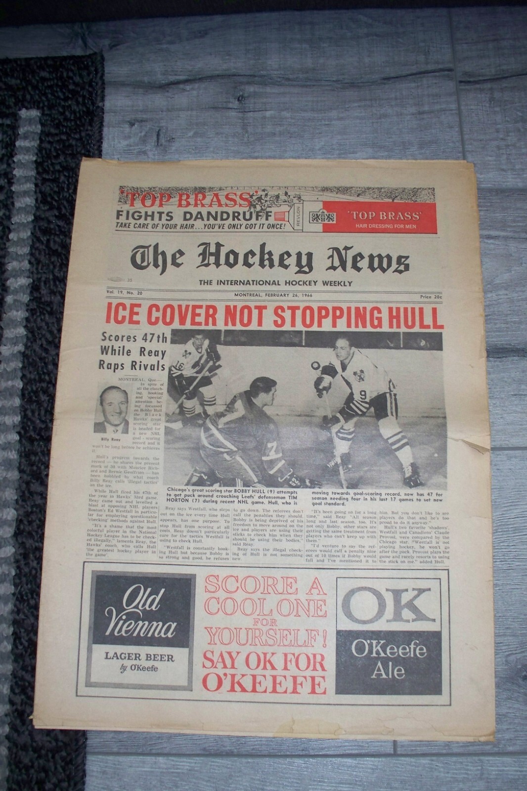 1966 Hockey News Newspaper with Bobby Hull & Tim Horton on cover eBay