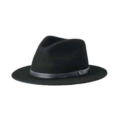 Brixton ''Messer'' Fedora SU22 Hat (Black/Black) Wide Brim Wool Felt Cap