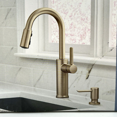   Moen 87070BZG Durani Pull-Down Kitchen Faucet w/ SOAP - Bronzed Gold