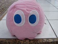 Large 11" Namco/ Toy Factory Pink Pacman Pink Ghost Plush Doll Rare