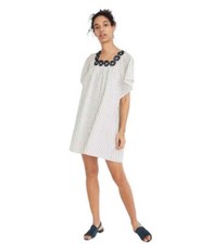 Madewell Embroidered Butterfly Dress in Stripe Size M