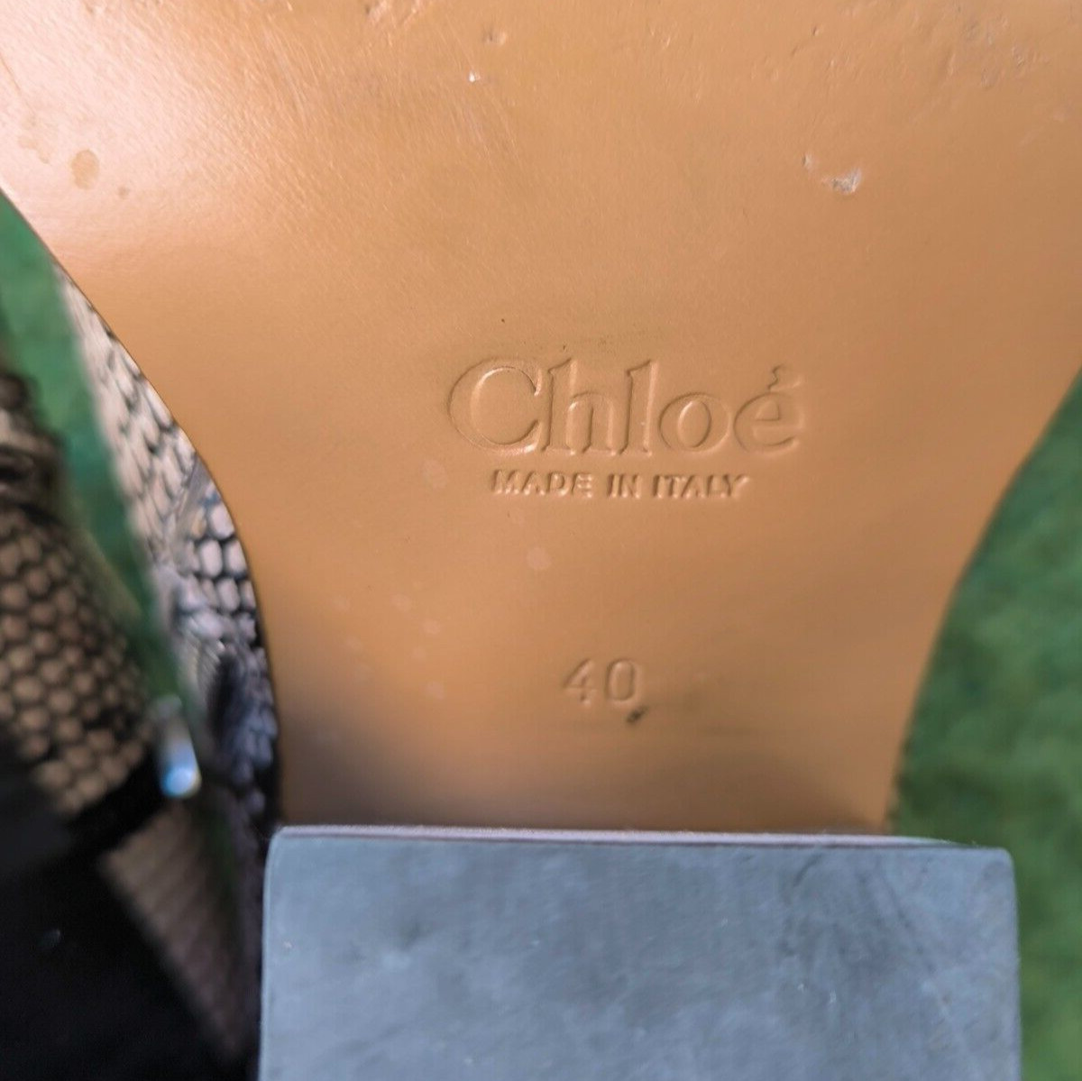 Chloe Python Snakeskin Rylee Leather Booties Boot… - image 12