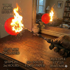 Electronic Magic Wand Real Fireball Shooting Flame Paper Wizard Cosplay Gift