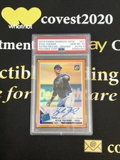 2019 OPTIC KYLE TUCKER RATED ROOKIE ORANGE RC AUTO PRIZM #93/99 PSA 10  DODGERS