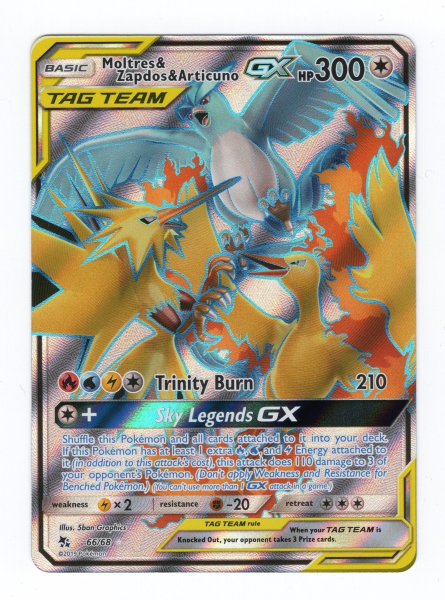 Moltres & Zapdos & Articuno GX (Full Art) Ultra Rare Hidden Fates