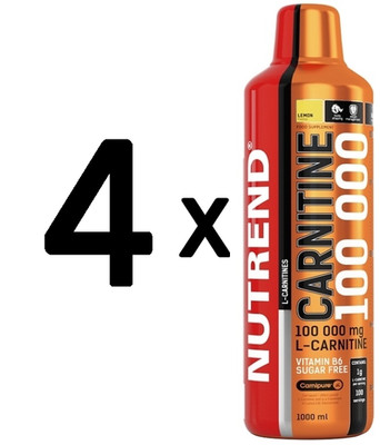 4 x Nutrend Carnitine 100 000, Orange - 1000 ml. (21,24 EUR/L)