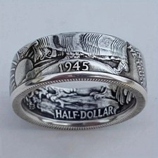 Silver Dollar Coin Ring Handmade Crafted Rare Silver Morgan Men Rings 11,12