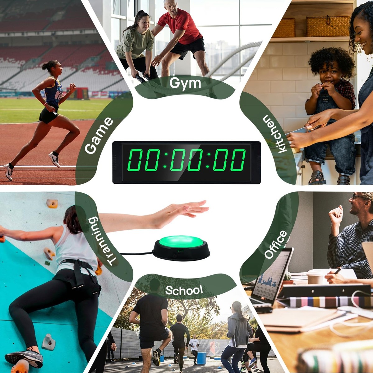 YZ Gym Clock for Home Gym with Start/Stop Button, Interval Timer