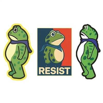 Portland-Frosch-Aufkleber, Protest-Frosch-Aufkleber, Portland-Frosch-Protest