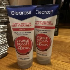 2 Pack Clearasil Rapid Rescue Deep Treatment Wash 6.78 Ounces