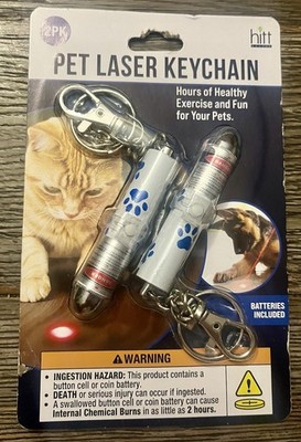 Hitt Brands Pet Laser Exerciser Keychain Toy 2 Pack New Sealed Cat Dog