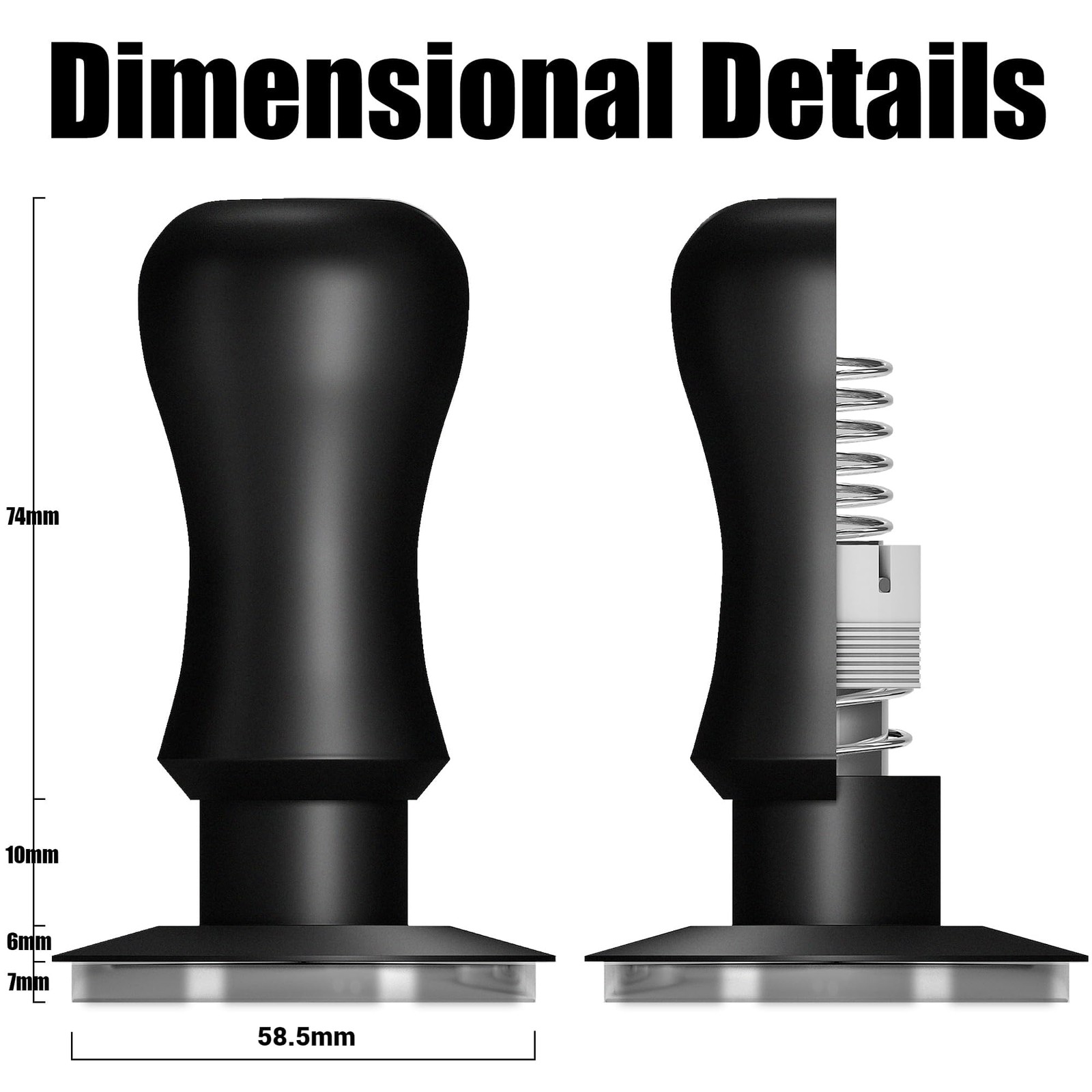 58.5mm Espresso Tamper, 30lb Spring-Loaded Calibrated Coffee Tamper, 304 Stai...