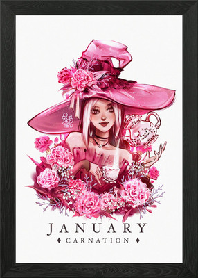 Gerahmtes Wandbild Januar Nelke Poster Leinwanddruck Bild