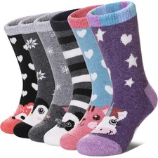 Wool Socks for Kids Boys Girls Winter Warm Wool Hiking Thick Boot Cozy Crew S...