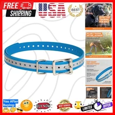 High Visibility Reflective Blue Dog Collar Strap - Fits Neck Sizes 5" to 22"