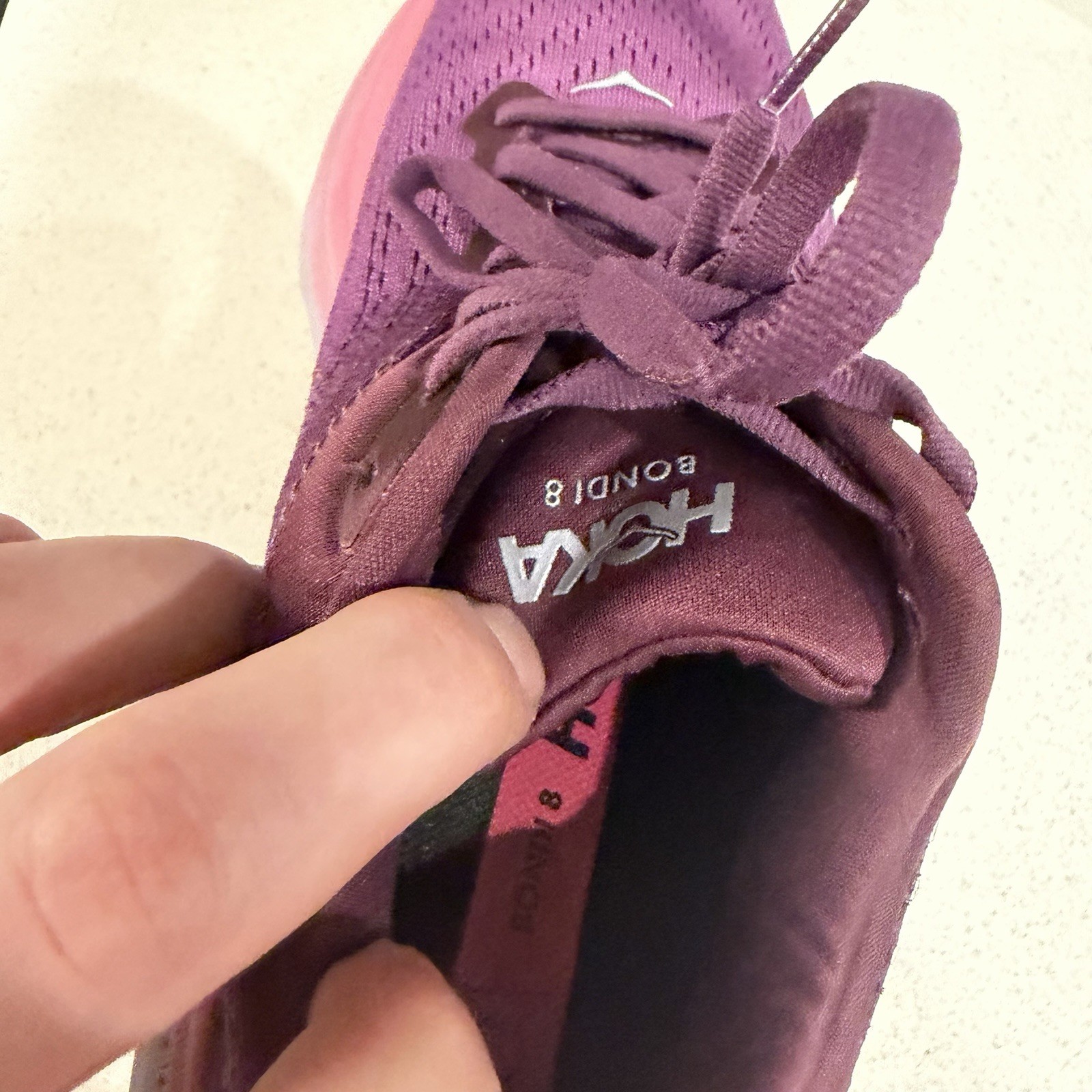 Hoka Bondi 8 Shoes Womens 6.5 Purple Grape Athletic Running Sneakers thumbnail 6