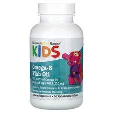Kid’s Omega-3 Fish Oil, Natural Strawberry, 60 Fish Gelatin Softgels