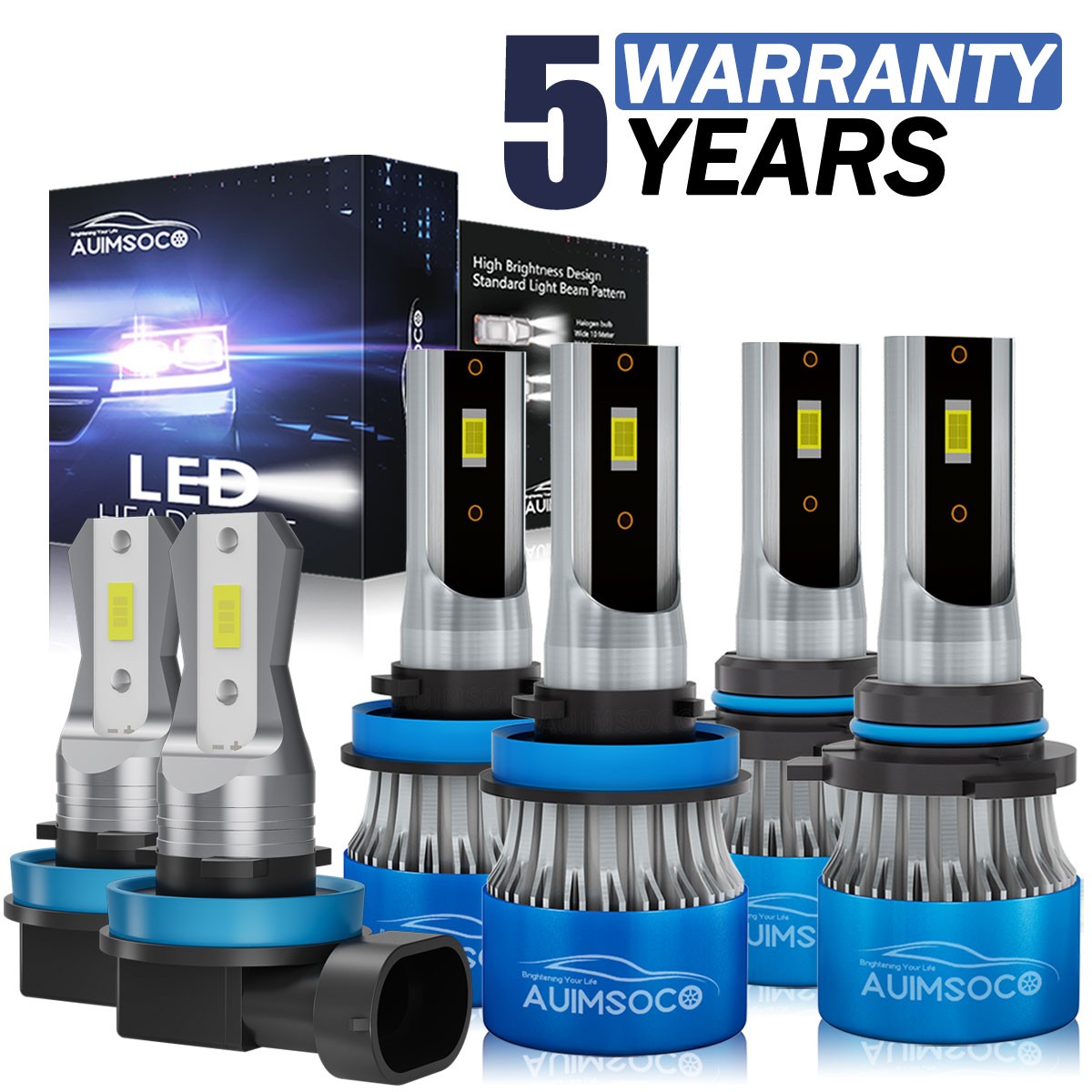 For Toyota Venza 2009-2016 Combo LED Headlights Fog Light Bulbs + High Low Beam