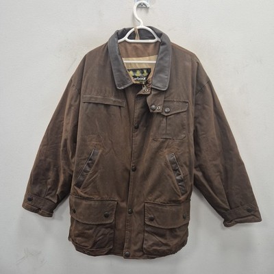 Barbour Vintage Bushman Trucker Country Wax Waterproof Heavy Coat Jacke XL