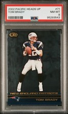 2002 PACIFIC HEADS UP #71 TOM BRADY PSA 8