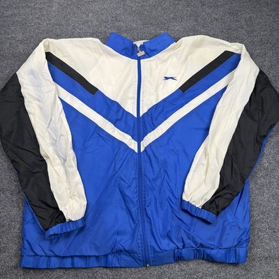 Vintage 90s Slazenger Windbreaker Jacket XL Blue White Chevron