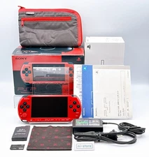 Sony PSP-3000 Console Red Black VALUE PAK Region Free w/2GB, Pouch - Excellent