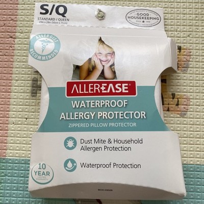 Allerease Waterproof Allergy Safe Zippered Pillow Protector standard/queen S/Q 