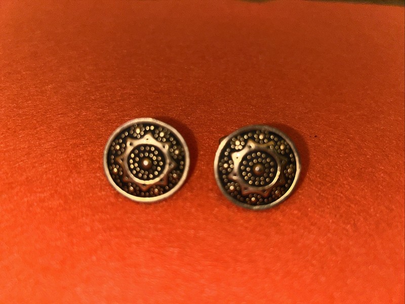 Vintage Anson Cufflinks  Torpedo Fastener Gold Tone Round Art Deco Design