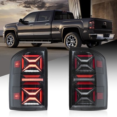 VLAND Geometric LED Tail Lights For GMC Sierra 2014-2018 Sporty Matrix Design